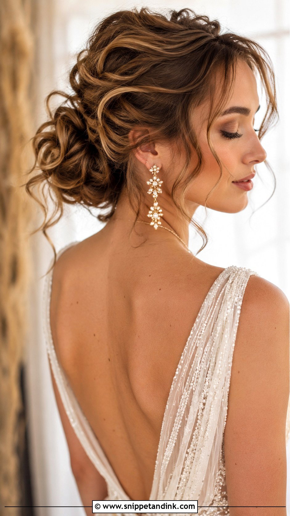 Messy Updo With Loose Waves - Snippet and Ink - 25 Messy Bridal Updo Ideas