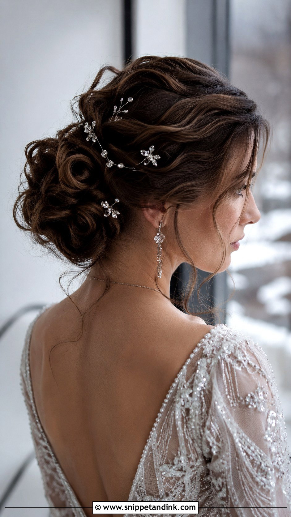 Messy Updo With Sparkly Pins - Snippet and Ink - 20 Messy Wedding Hair Updo Ideas