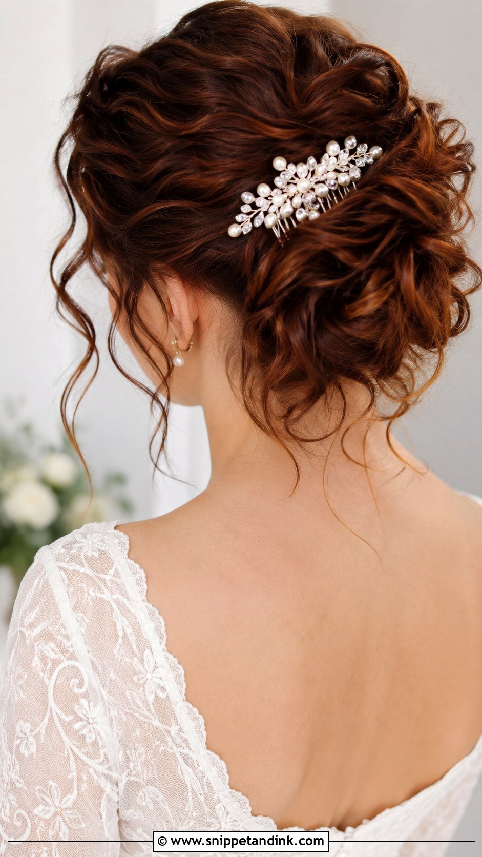 Messy Updo With Statement Comb - Snippet and Ink - 25 Messy Bridal Updo Ideas