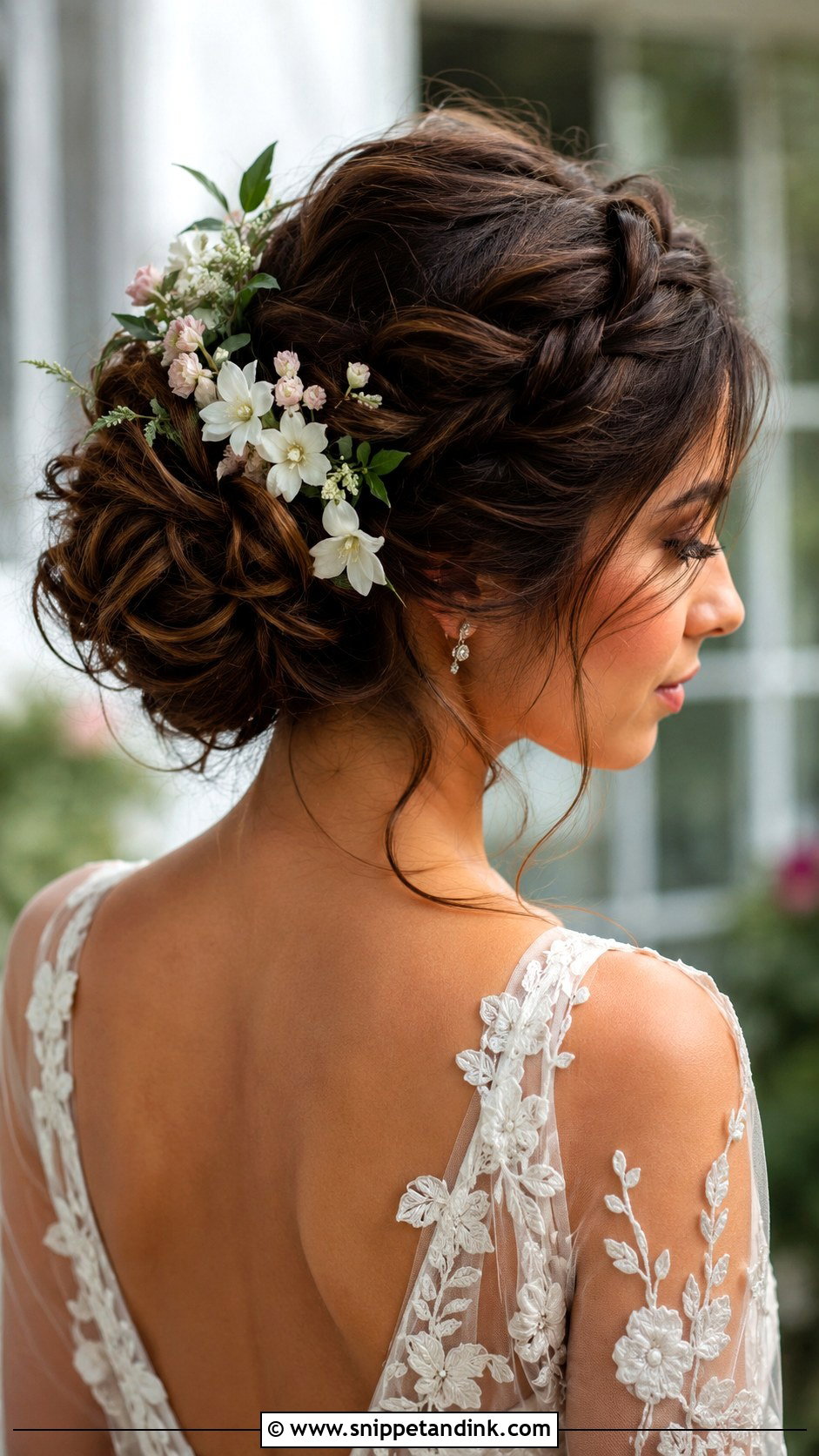 Messy Updo With Twisted Crown - Snippet and Ink - 30 Messy Updo Wedding Ideas