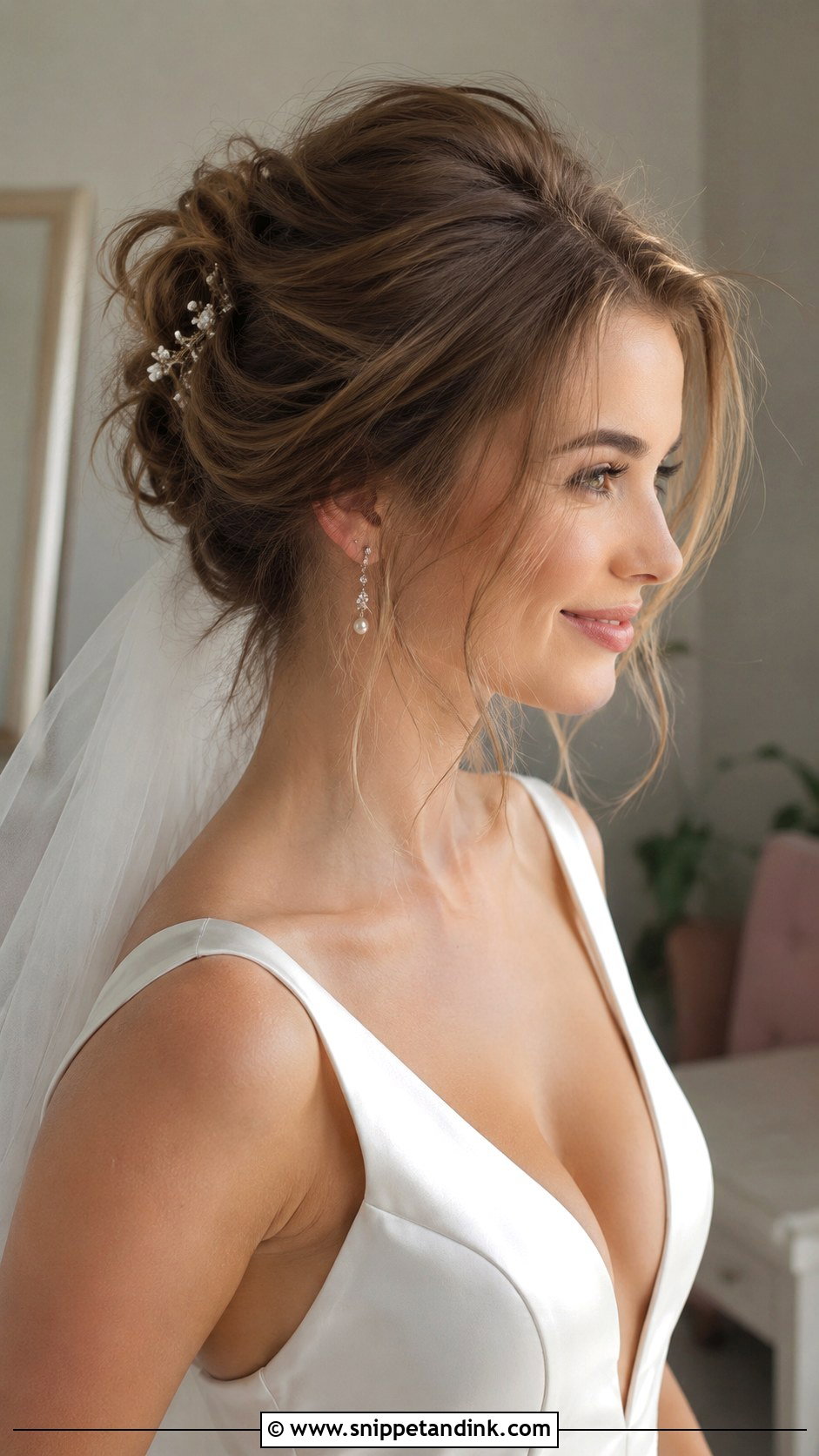Messy Updo for Fine Hair Brides - Snippet and Ink - 25 Messy Bridal Updo Ideas