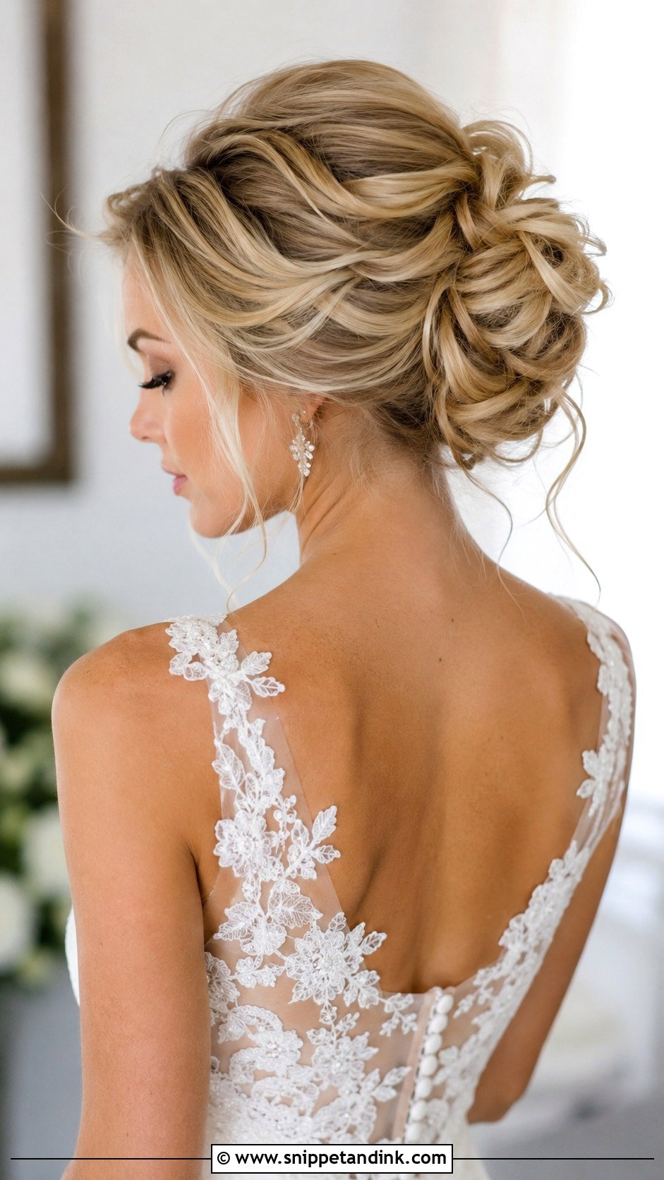 Messy Updo for Long Hair Brides - Snippet and Ink - 30 Messy Updo Wedding Ideas