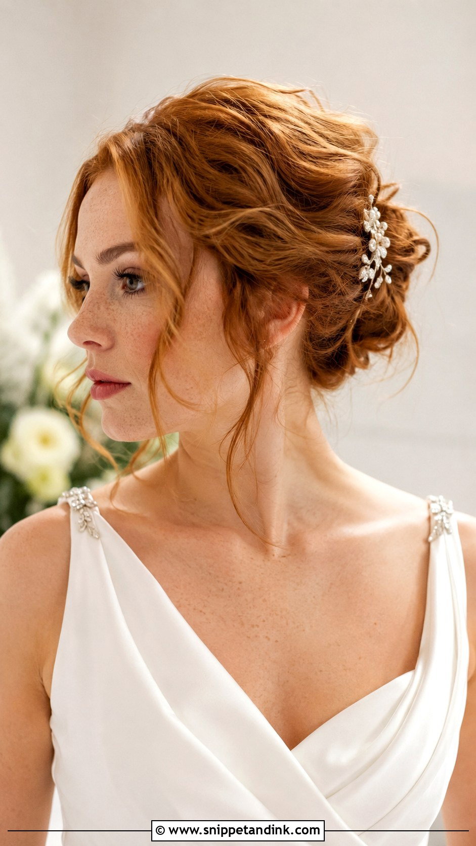 Messy Updo for Short Hair Brides - Snippet and Ink - 30 Messy Updo Wedding Ideas