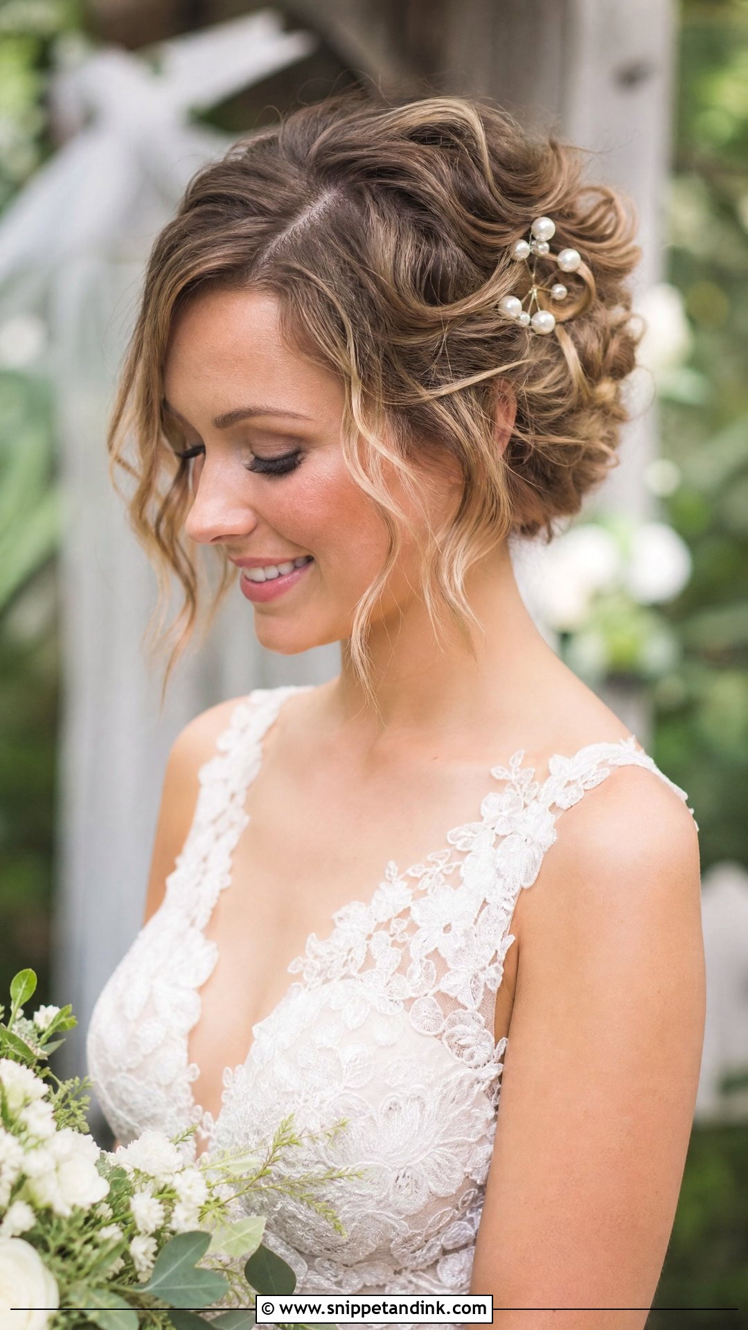 Messy Updo for Short Wedding Hair - Snippet and Ink - 20 Wedding Hairstyles for Bride Short Hair