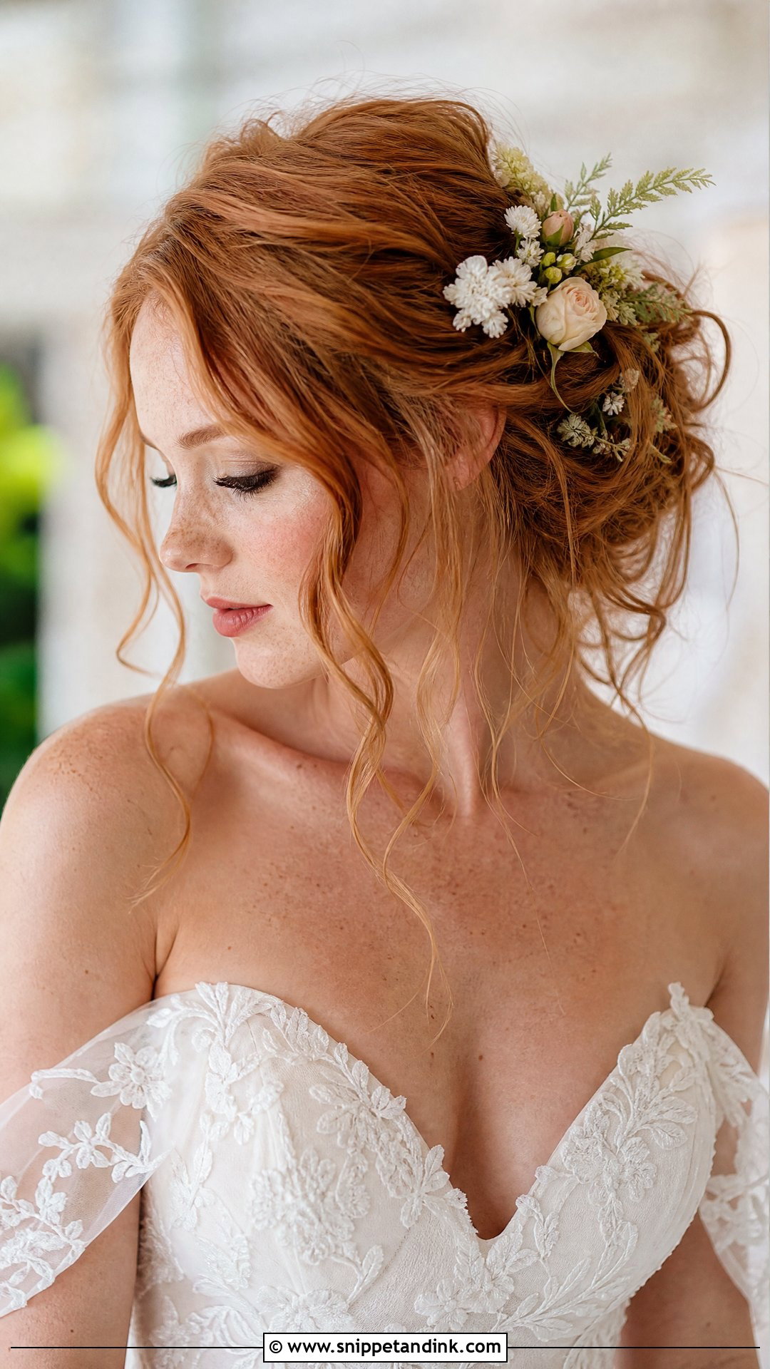 Messy Updo with Loose Tendrils - Snippet and Ink - 20 Red Hair Brides