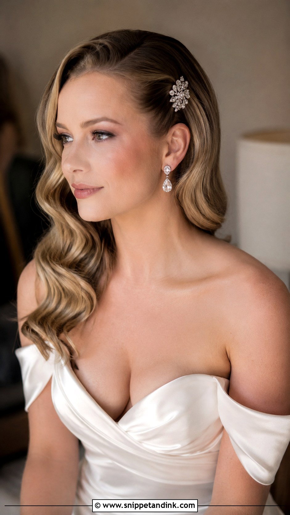 Messy Vintage Waves Bridal Hair - Snippet and Ink - 20 Messy Bridal Hair Ideas