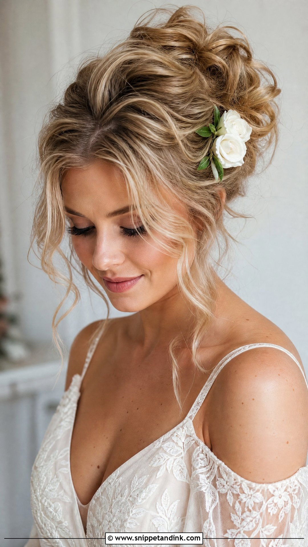 Messy Wavy Updo for Brides - Snippet and Ink - 20 Casual Wedding Hair Ideas
