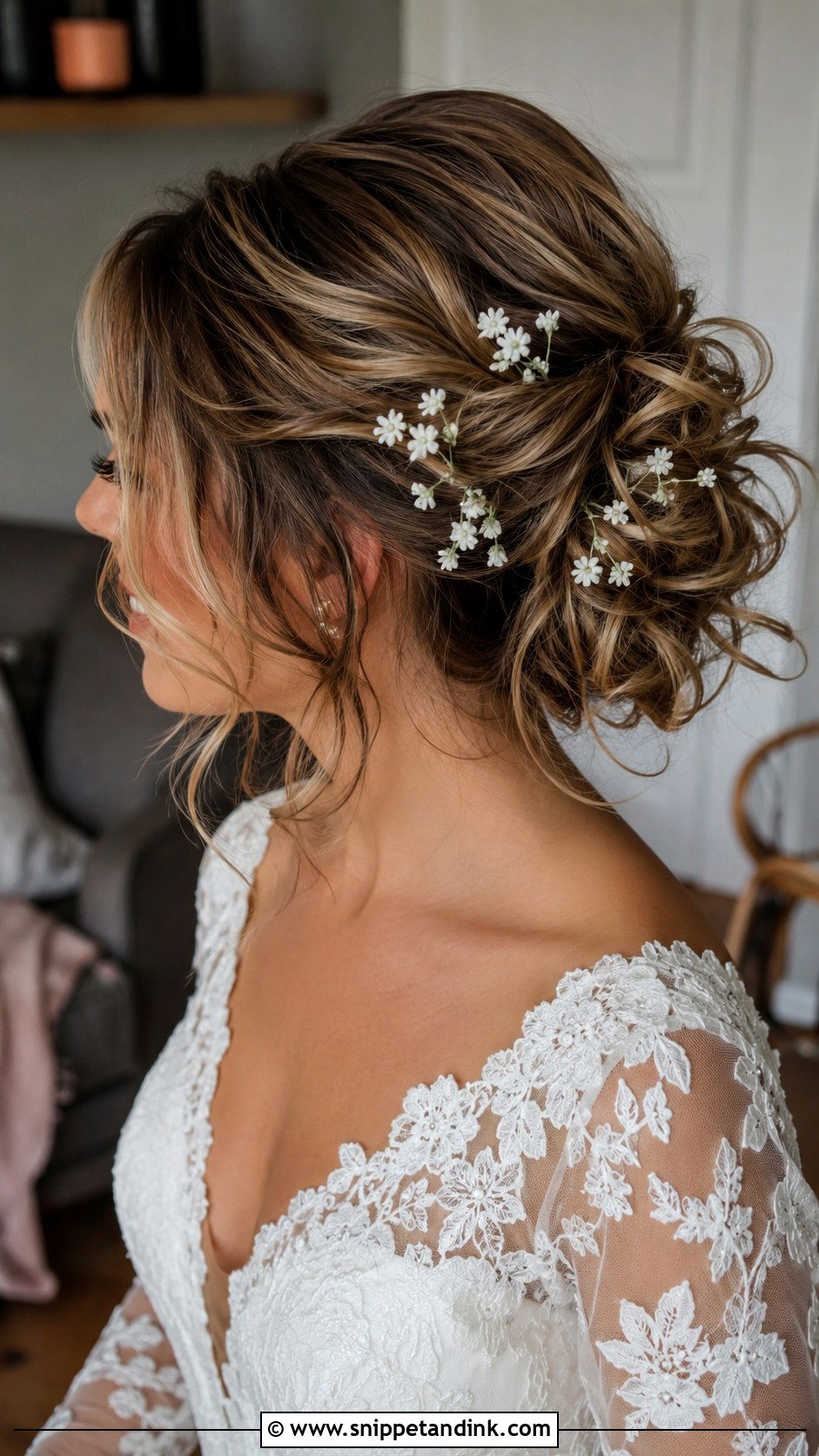 Messy Wedding Bun - Snippet and Ink - 20 Hair Bun Wedding Style Ideas