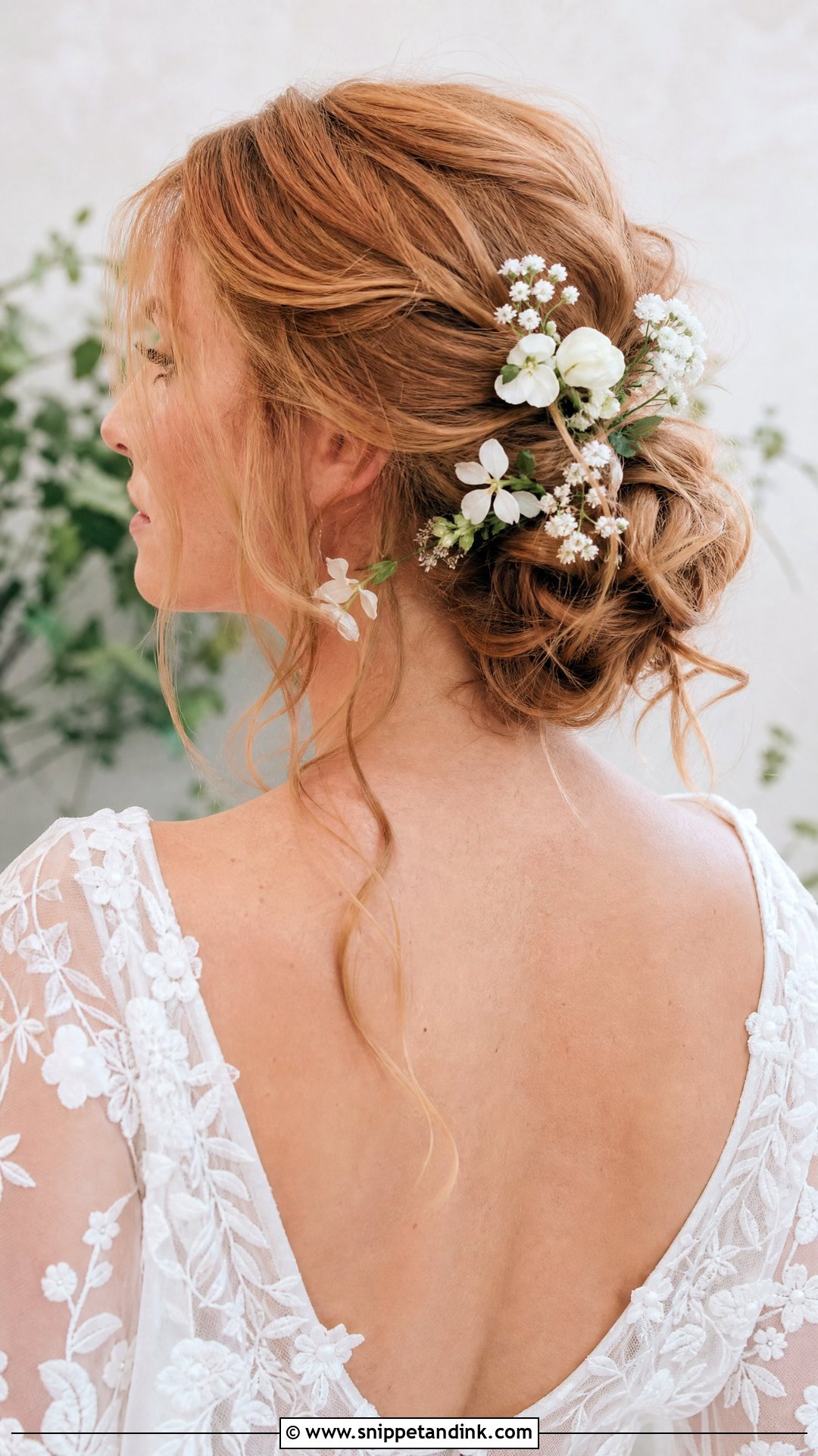 Messy Wedding Hairstyle With Flowers - Snippet and Ink - 20 Messy Wedding Hairstyles
