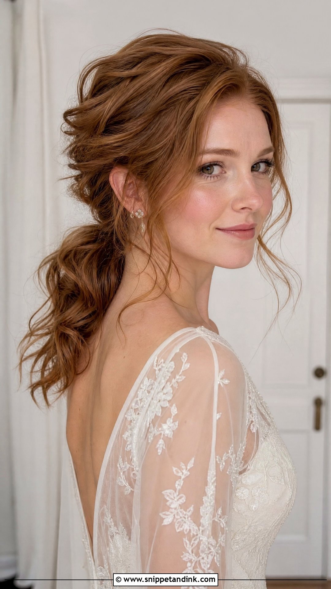Messy Wedding Low Ponytail - Snippet and Ink - 15 Wedding Low Ponytail Ideas
