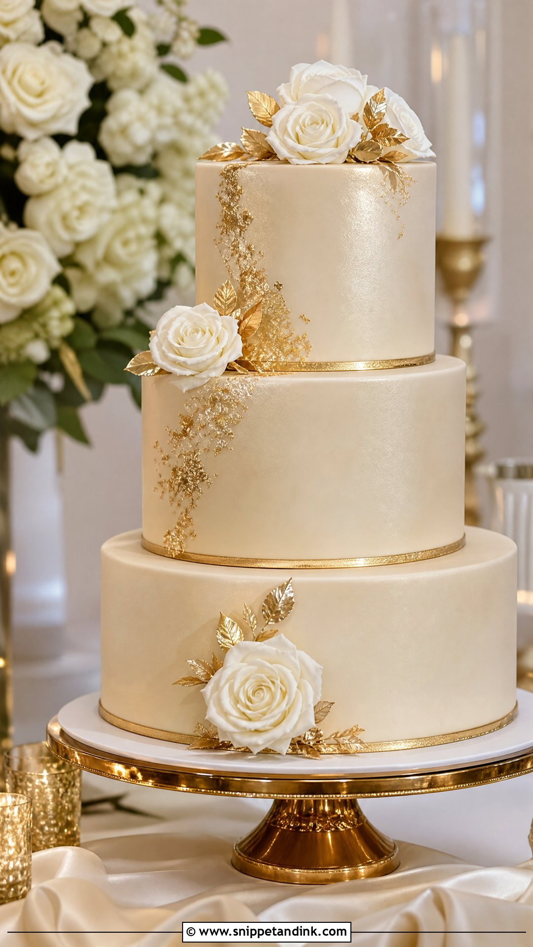 Metallic Wedding Cake - Snippet and Ink - 25 Trending Wedding Cakes