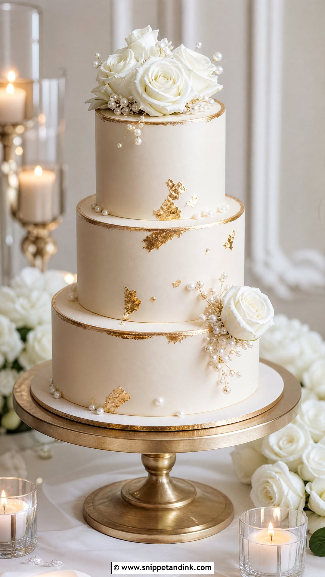 Metallic Wedding Cake - Snippet and Ink - 30 Modern Wedding Cake Ideas