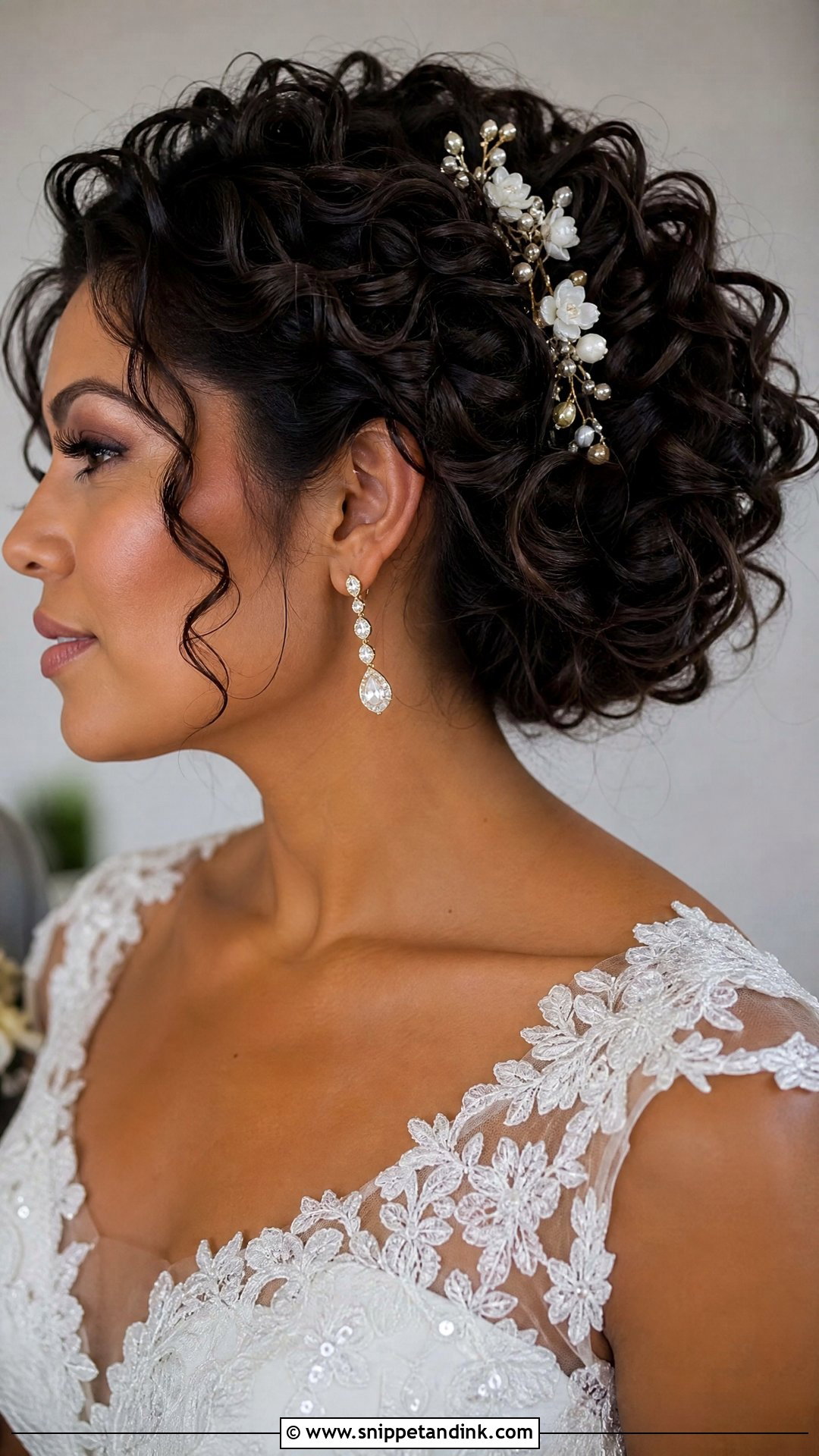 Mexican Wedding Curly Updo - Snippet and Ink - 20 Mexican Wedding Hairstyles