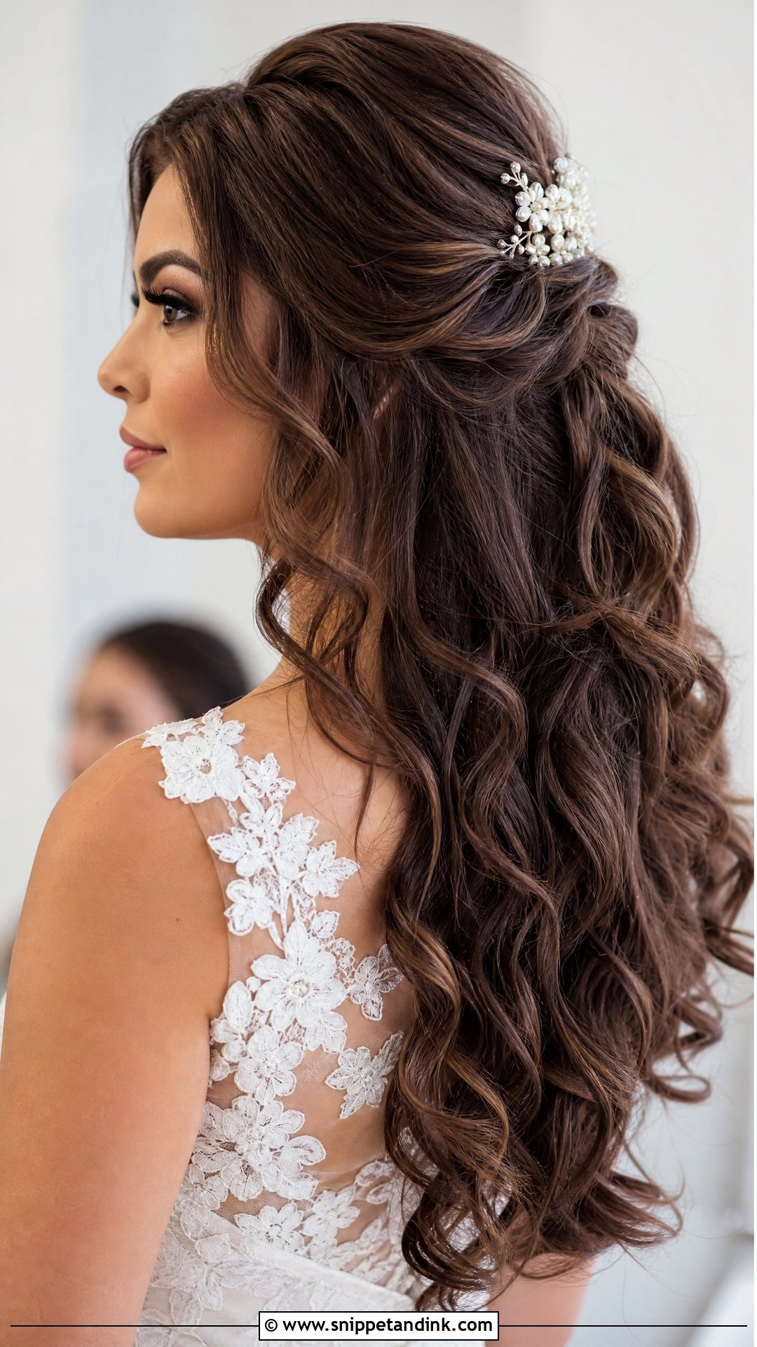 Mexican Wedding Half Up Half Down Curls - Snippet and Ink - 20 Mexican Wedding Hairstyles