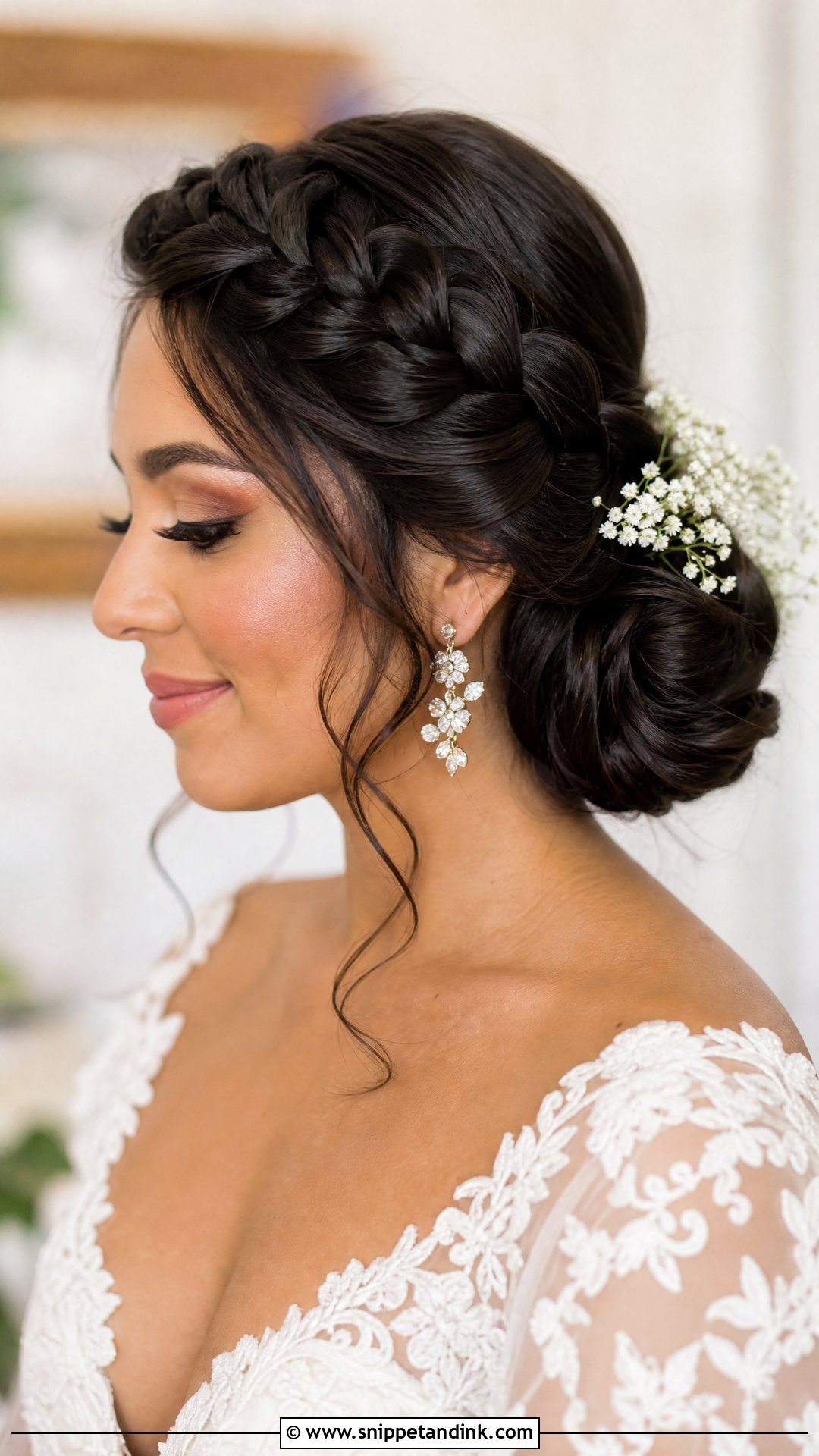 Mexican Wedding Low Bun With Braided Crown - Snippet and Ink - 20 Mexican Wedding Hairstyles