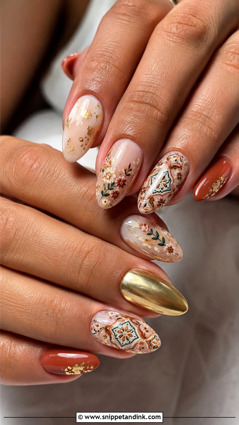 Mexican Wedding Nails With Gold Foil - Snippet and Ink - 20 Mexican Wedding Nails