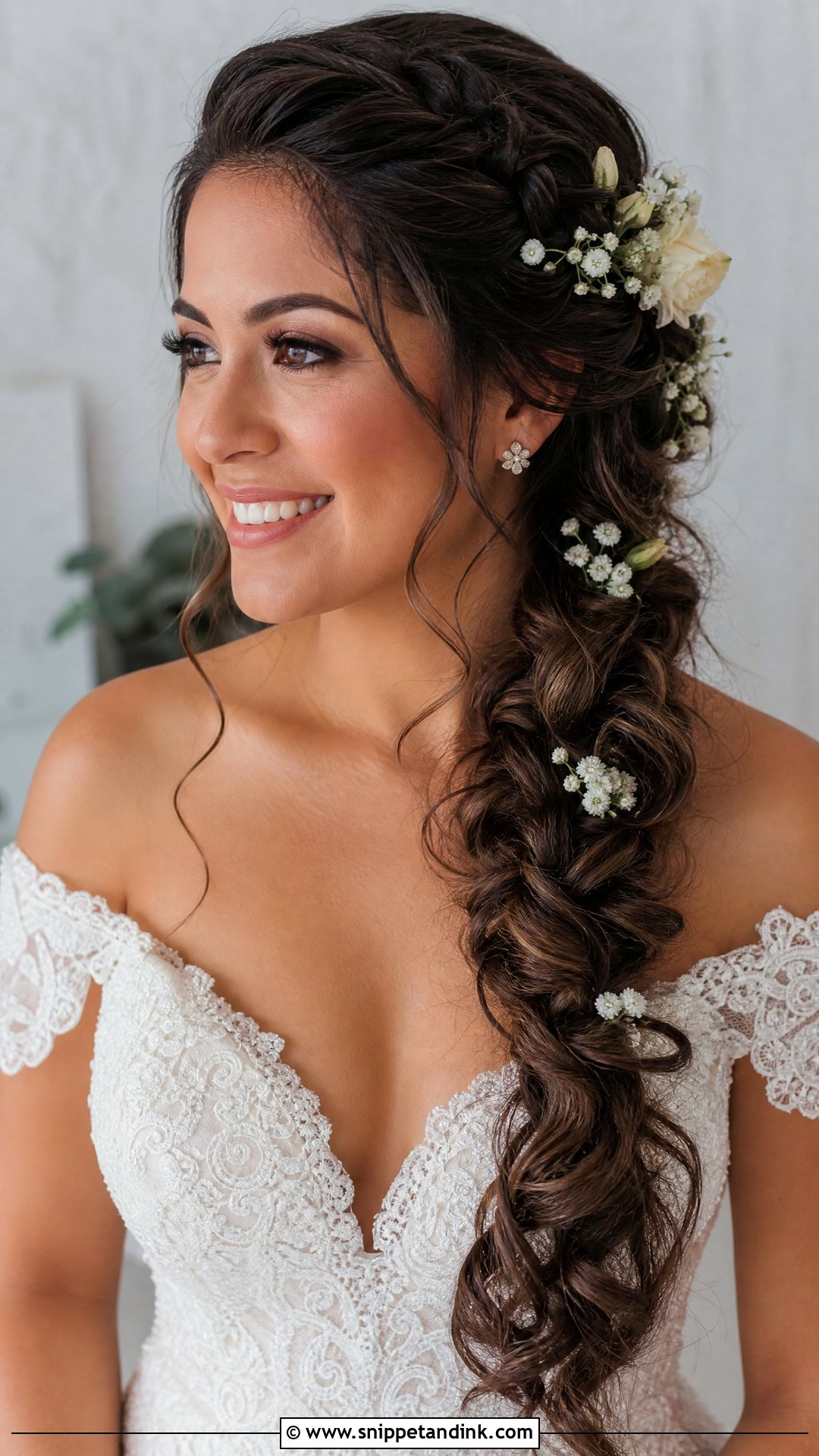 Mexican Wedding Side Braid With Curls - Snippet and Ink - 20 Mexican Wedding Hairstyles