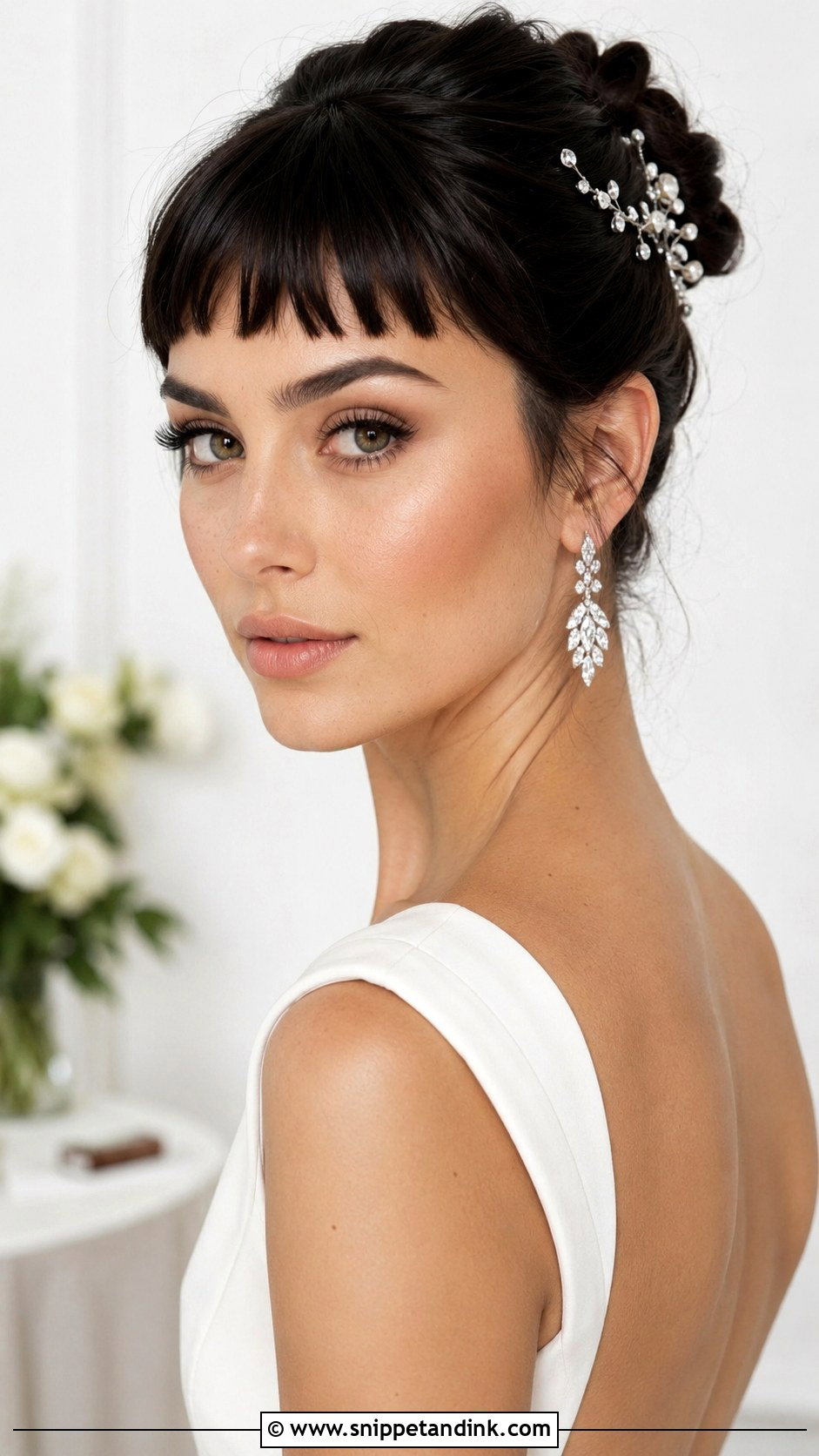 Micro Bangs With Updo - Snippet and Ink - 25 Hairstyles for Short Hair for Wedding