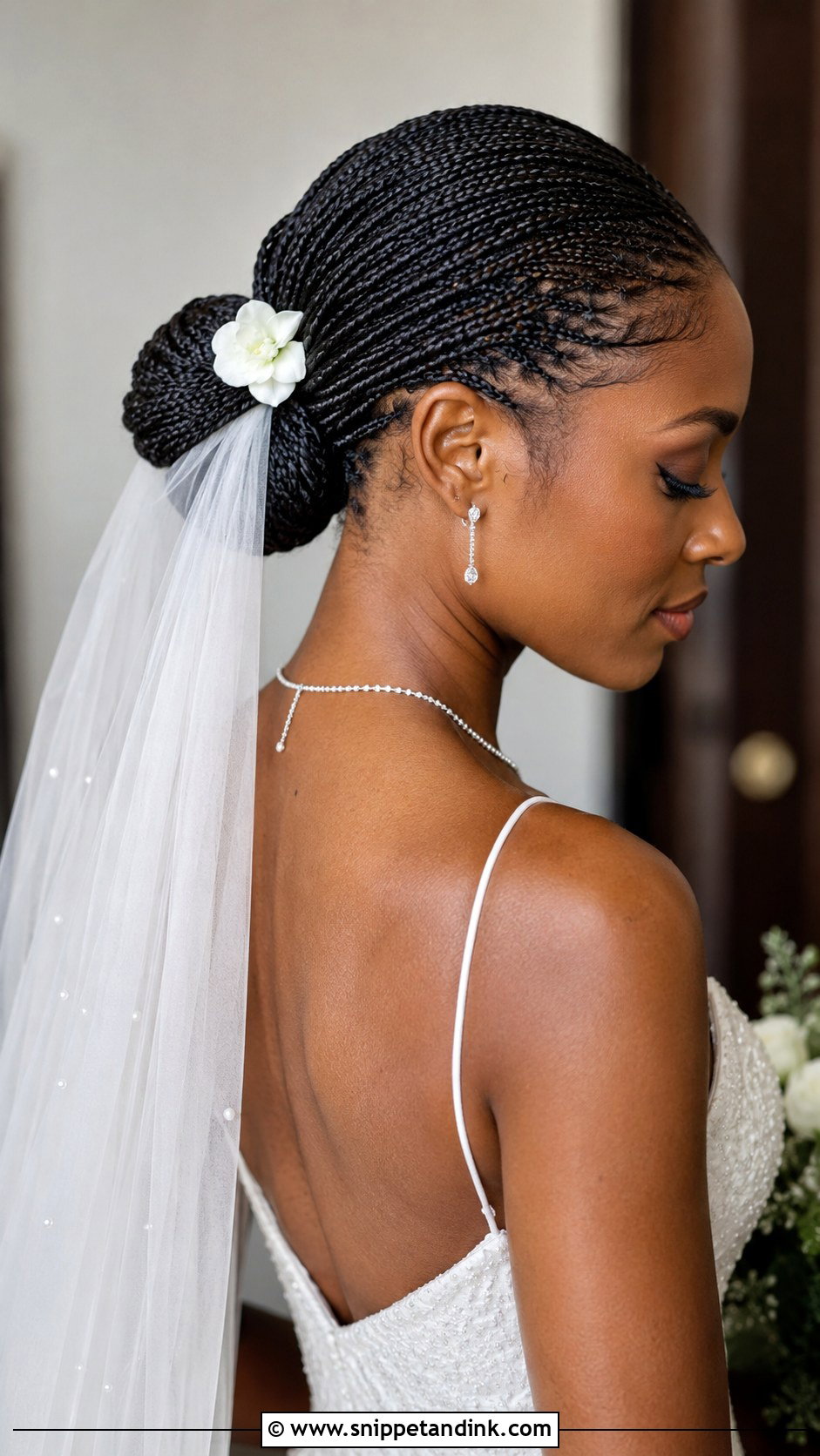 Micro Braids Chignon - Snippet and Ink - 20 Natural Hair Wedding Hairstyles