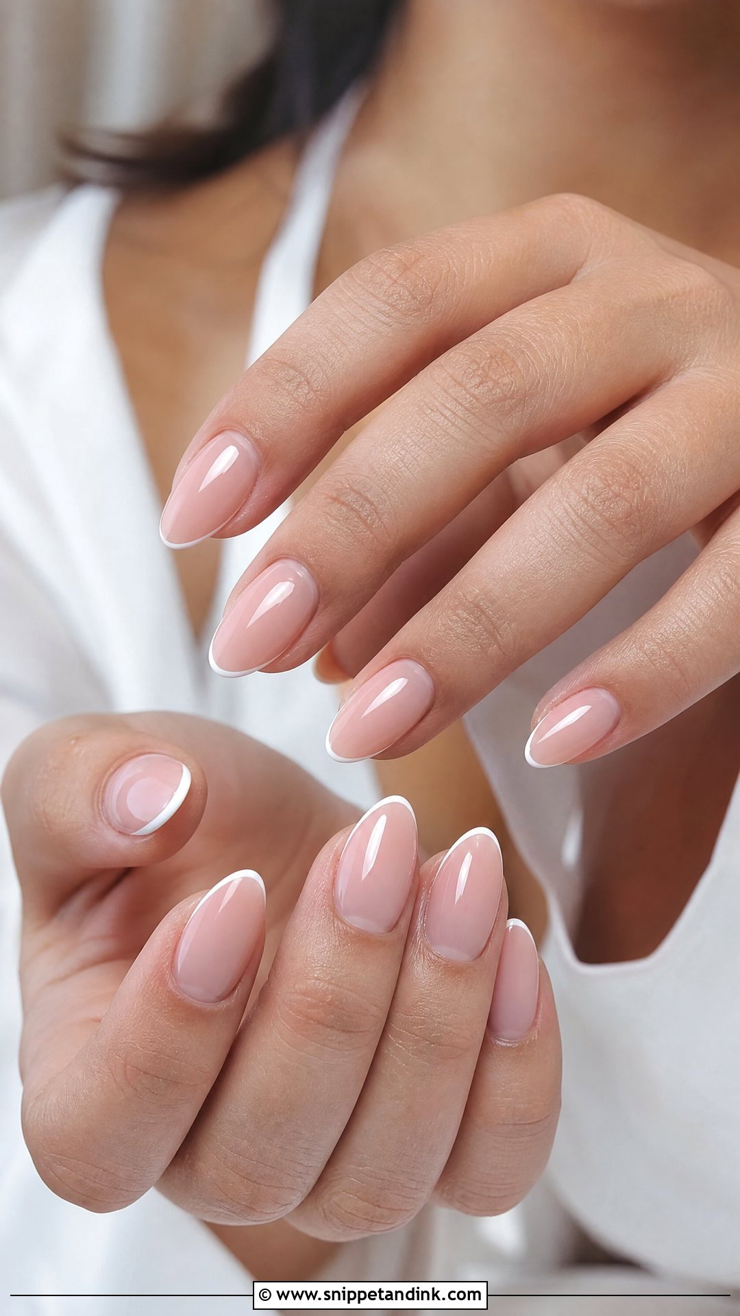 Micro French Almond Bridal Nails - Snippet and Ink - 25 Almond Bridal Nails