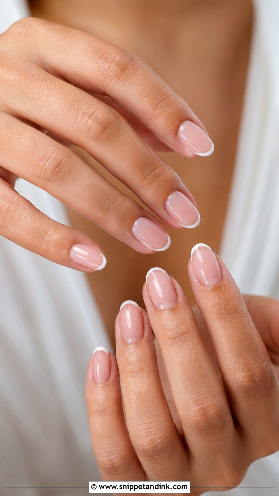 Micro French Almond Wedding Nails - Snippet and Ink - 20 Almond Shape Wedding Nails Bride