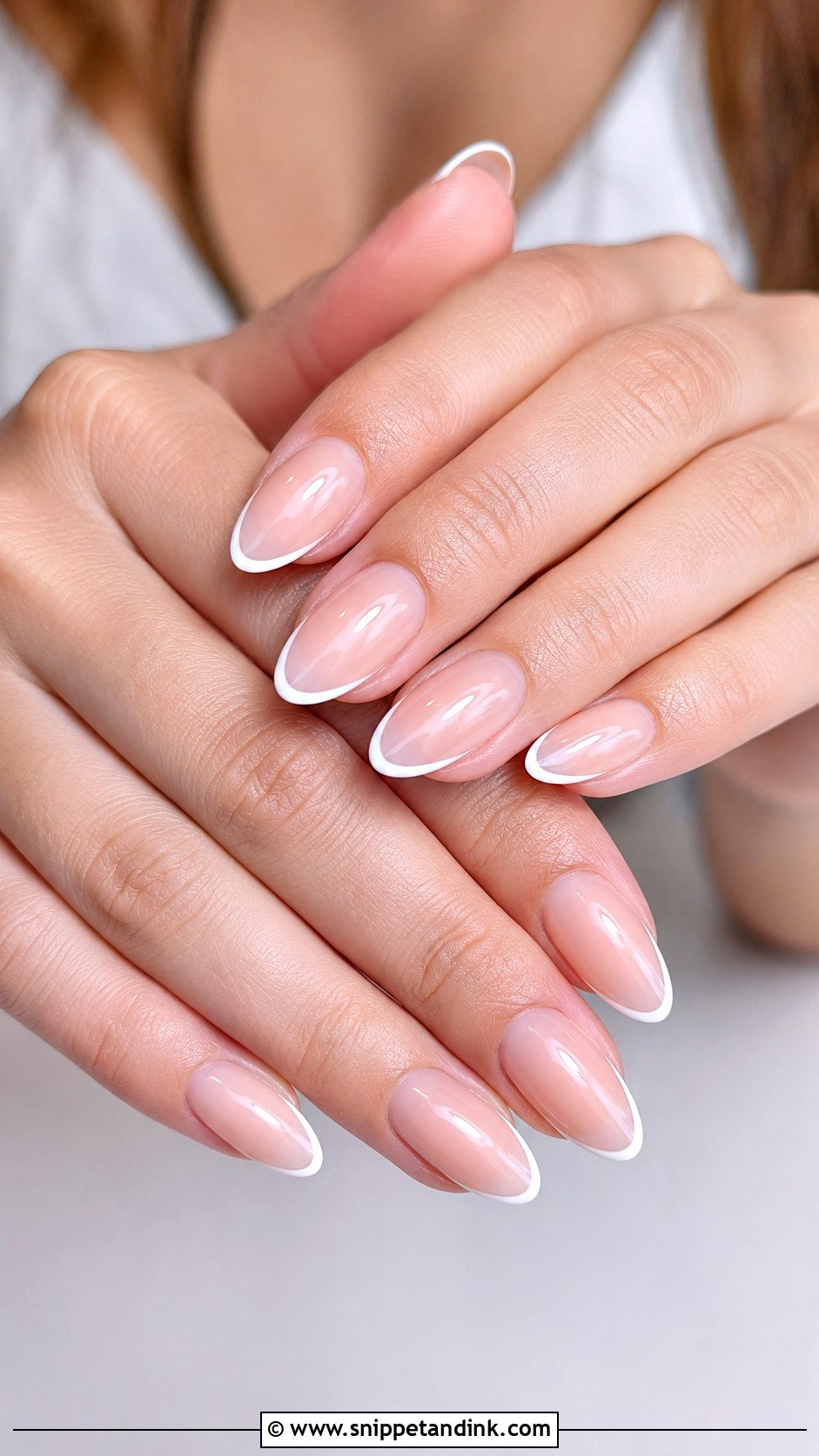 Micro French Almond Wedding Nails - Snippet and Ink - 20 Almond Shape Wedding Nails