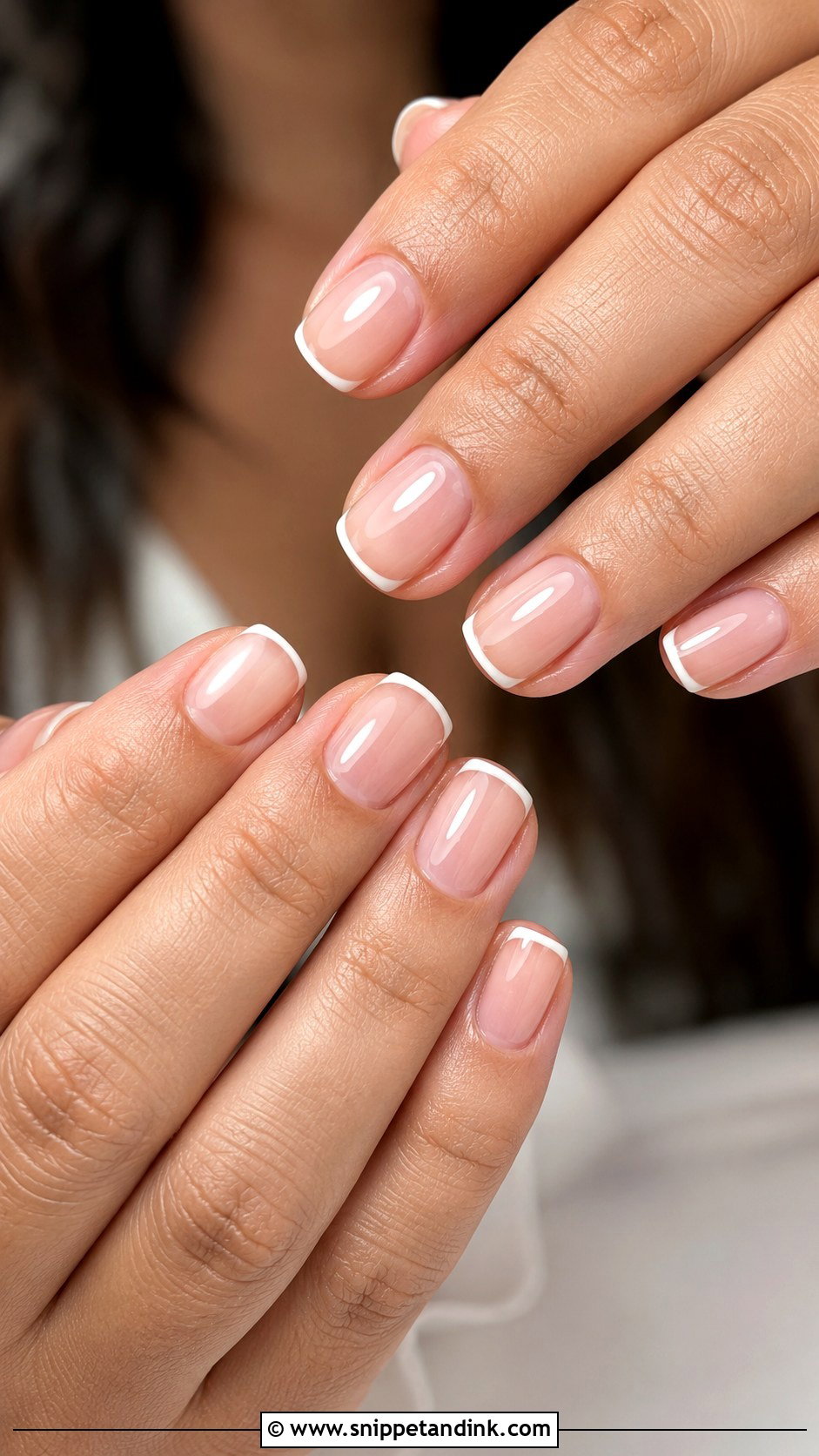 Micro French Bridal Acrylic Nails - Snippet and Ink - 20 Bridal Acrylic Nails