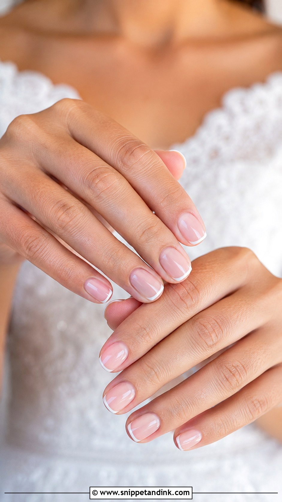 Micro French Bridal Nails - Snippet and Ink - 20 Cute Bridal Nails