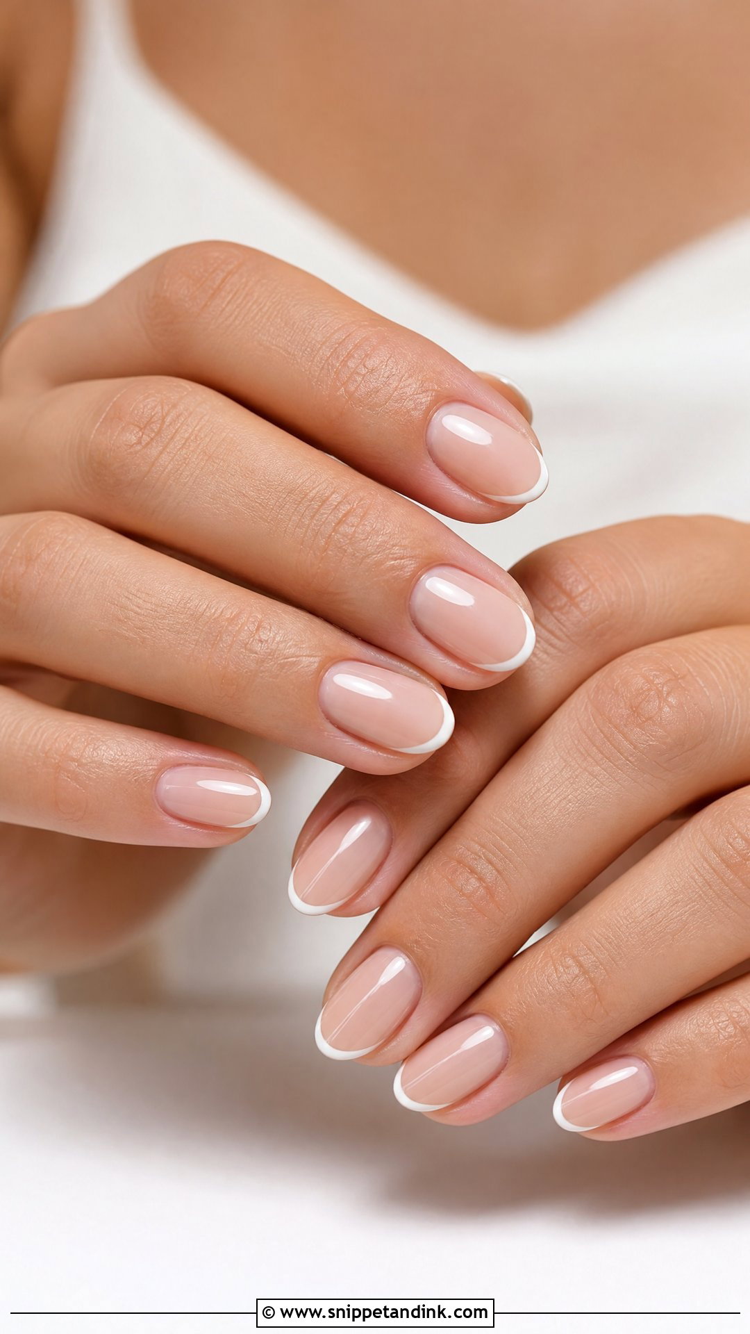 Micro French Bridesmaid Nails - Snippet and Ink - 25 Bridesmaid Wedding Nails Design