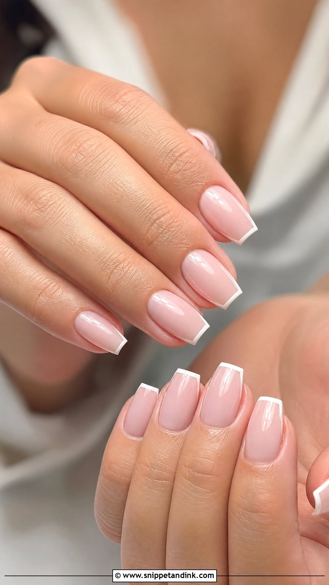 Micro French Coffin Wedding Nails - Snippet and Ink - 25 Coffin Wedding Nails