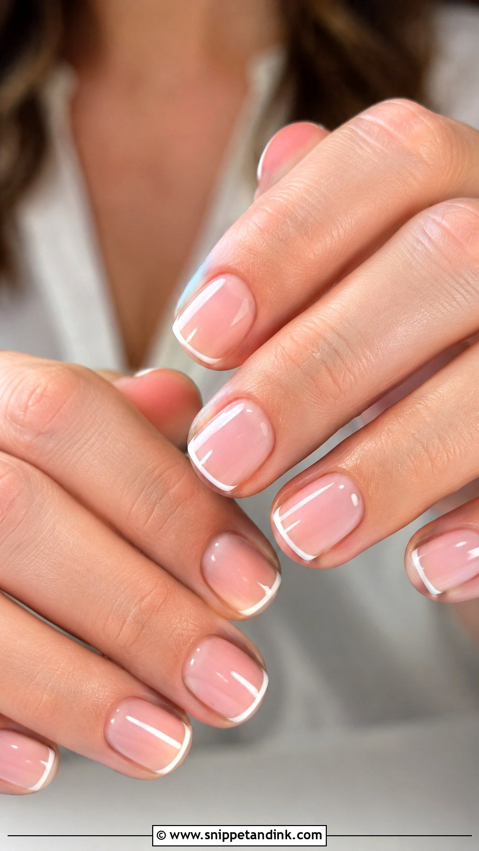 Micro French Engagement Bride Nails - Snippet and Ink - 20 Nails for Engagement Bride