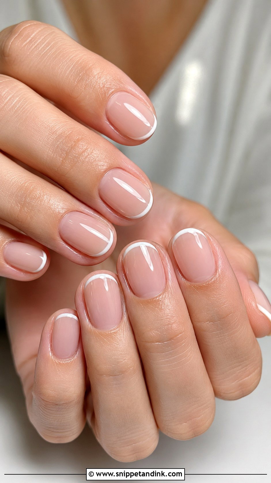 Micro French Gel Nails For Bride Wedding - Snippet and Ink - 20 Gel Nails for the Bride Wedding