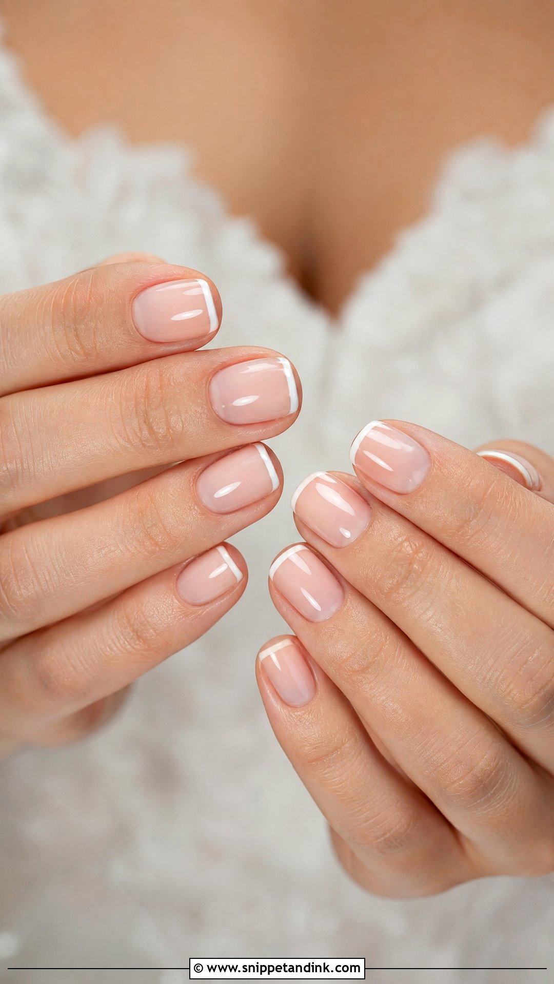 Micro French Short Bridal Nails - Snippet and Ink - 25 Short Bridal Nails