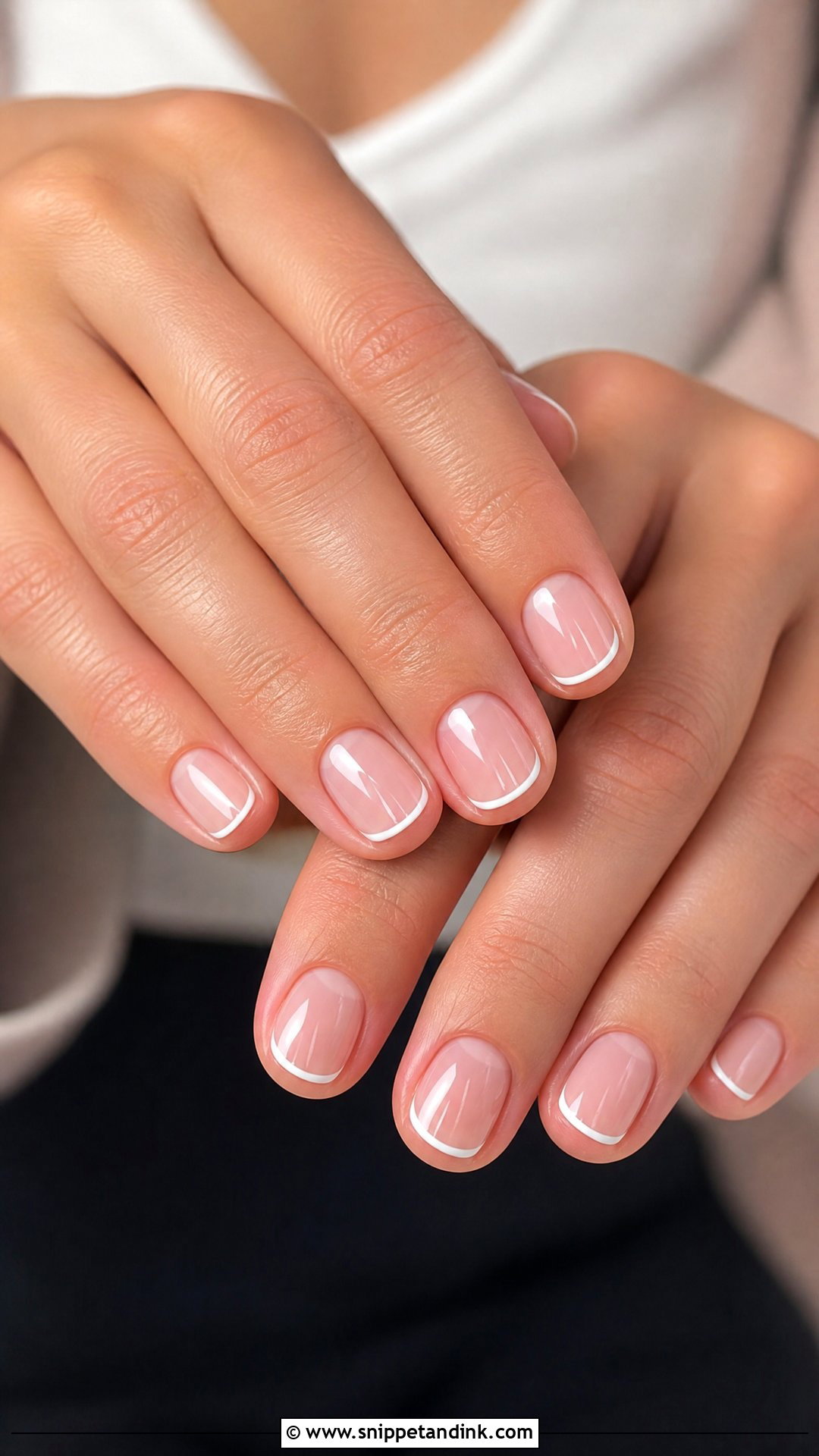 Micro French Wedding Guest Nails - Snippet and Ink - 25 Wedding Guest Nail Ideas
