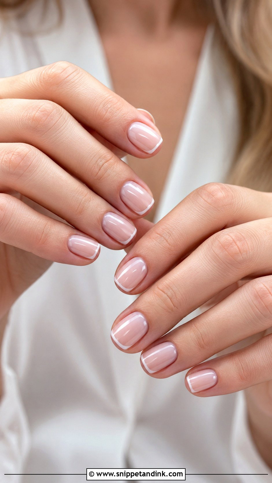 Micro French Wedding Nails - Snippet and Ink - 20 Plain Wedding Nails