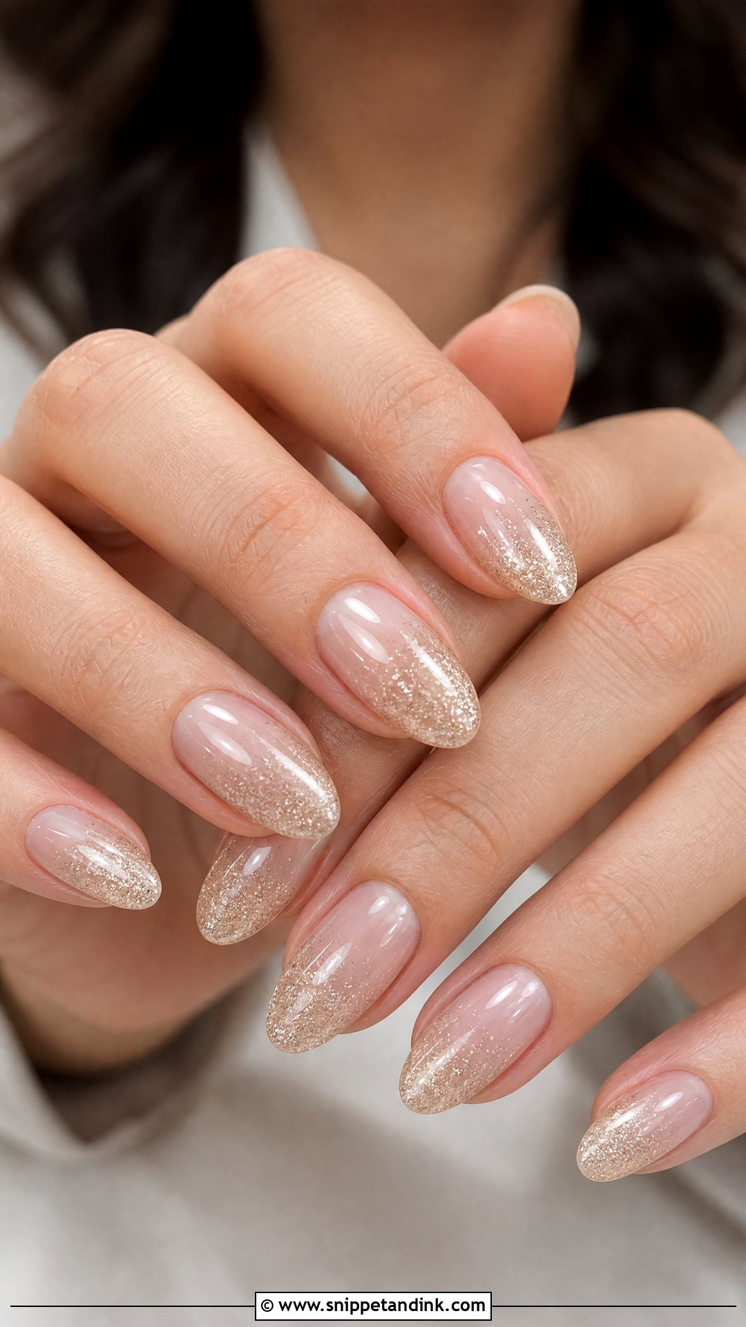 Micro Glitter Almond Wedding Nails - Snippet and Ink - 25 Almond Wedding Nails for Bride