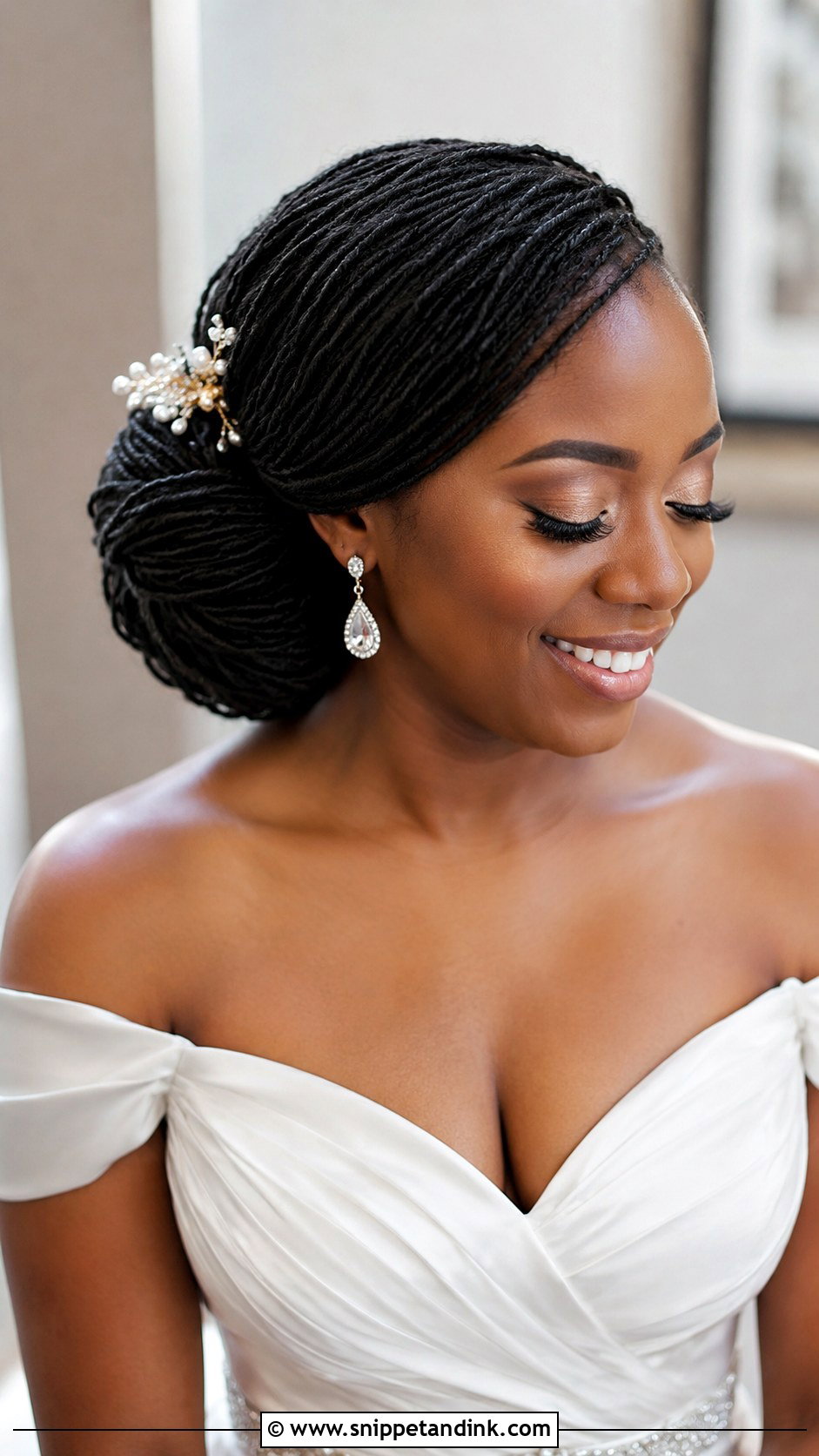 Micro Locs Side Bun - Snippet and Ink - 25 Bridal Hairstyles Black Women