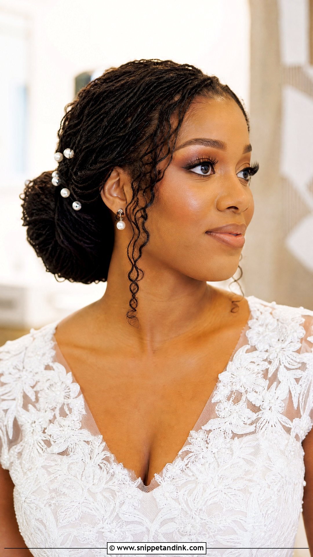 Microlocs Wedding Updo - Snippet and Ink - 20 Wedding Hairstyles with Locs