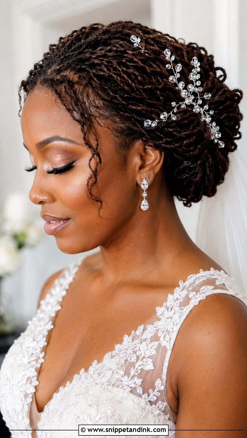 Microlocs Wedding Updo - Snippet and Ink - 15 Locs Styles for Wedding