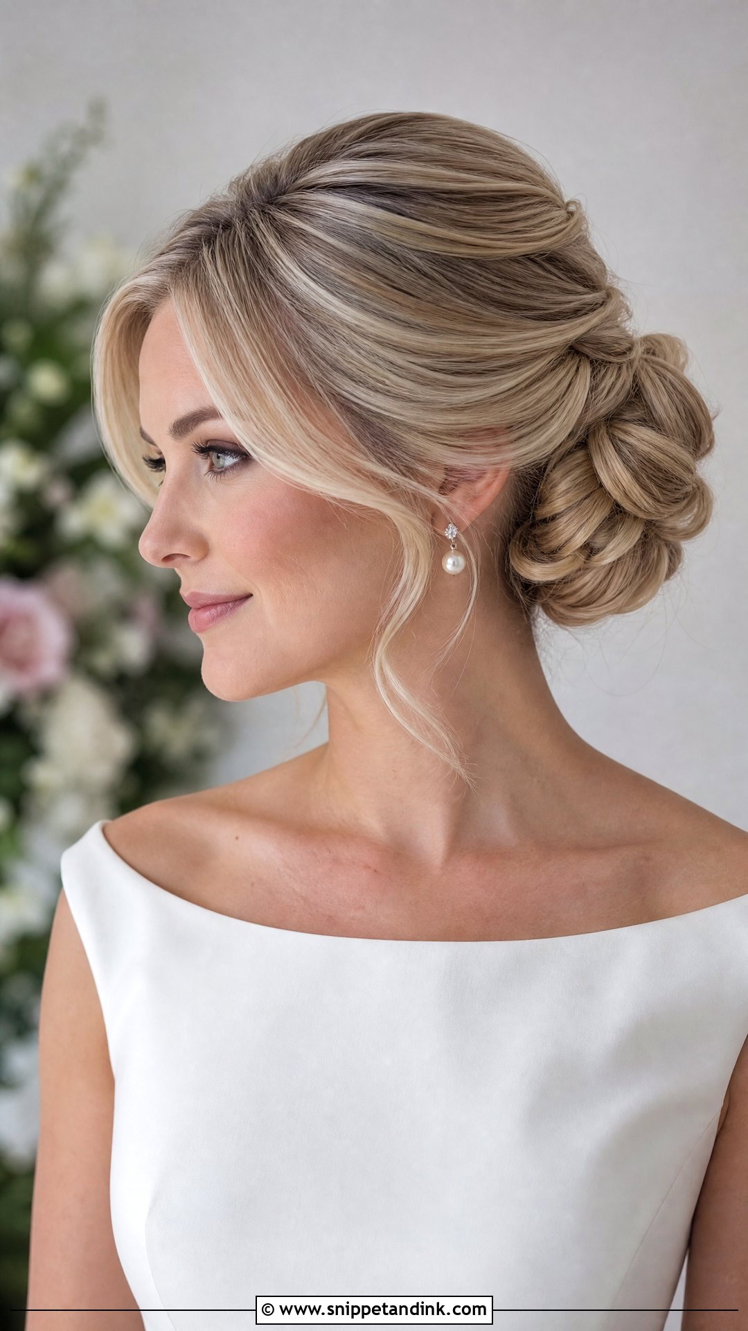 Mid Height Chignon Wedding Hairstyle - Snippet and Ink - 20 Mid Height Bun Wedding Ideas