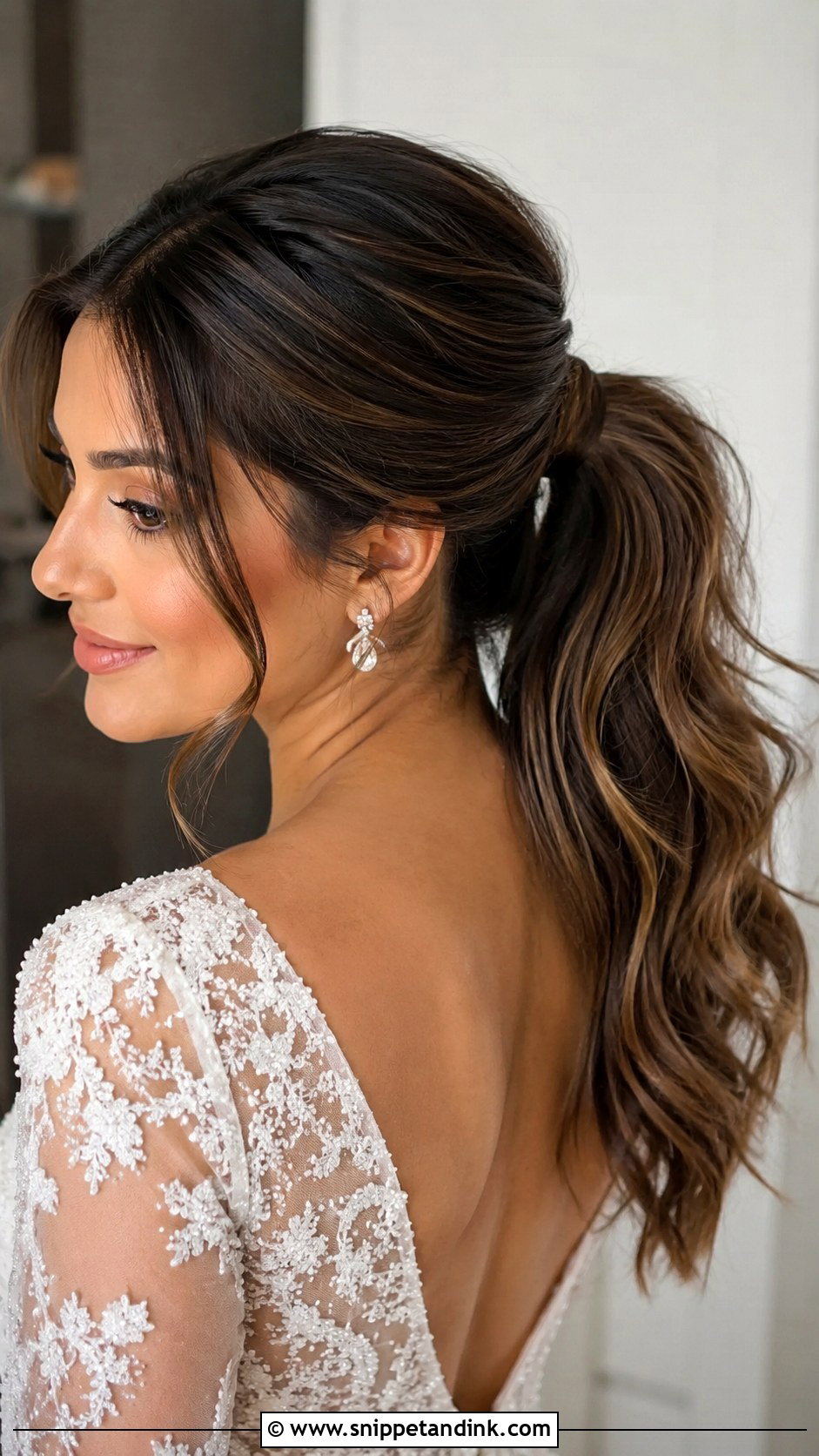 Mid Height Ponytail for Wedding - Snippet and Ink - 25 Pony Hairstyles for Wedding