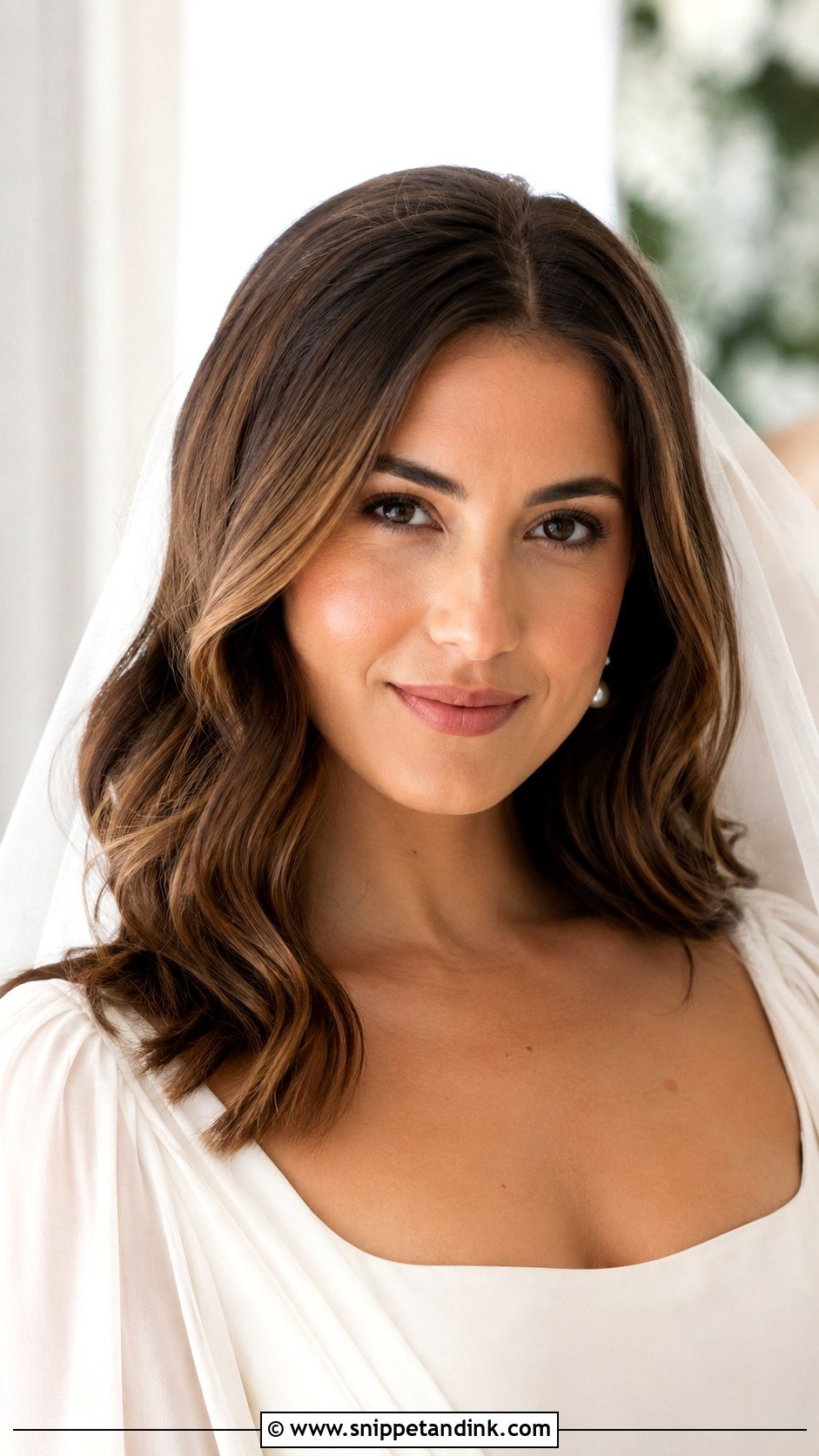 Mid Length Bridal Loose Waves - Snippet and Ink - 15 Mid Length Bride Hairstyles