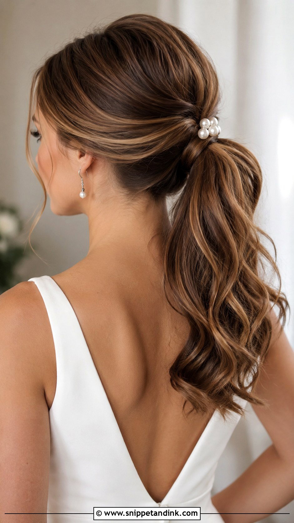 Mid Length Bridal Ponytail - Snippet and Ink - 15 Mid Length Bride Hairstyles