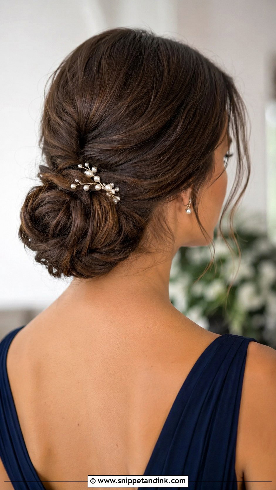 Mid Length Bridesmaid Hair Chignon - Snippet and Ink - 20 Mid Length Bridesmaid Hair Ideas