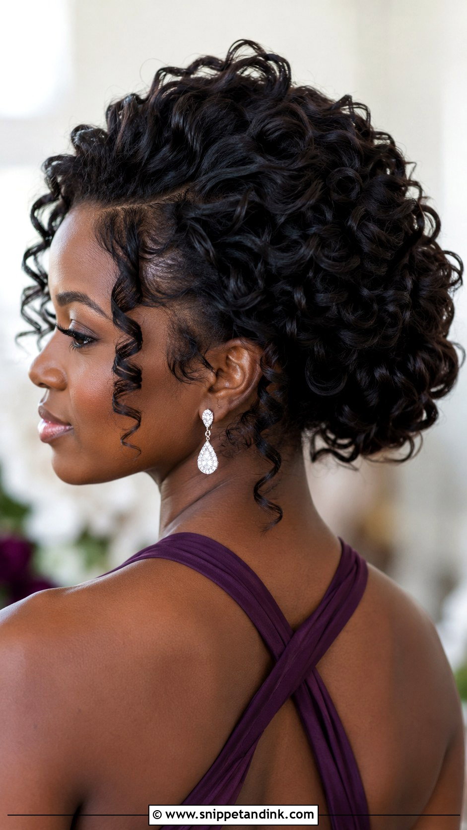 Mid Length Bridesmaid Hair Curly Updo - Snippet and Ink - 20 Mid Length Bridesmaid Hair Ideas