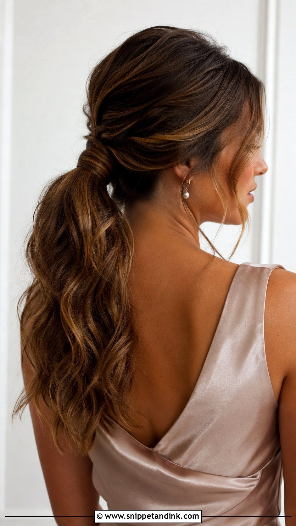 Mid Length Bridesmaid Hair Low Ponytail - Snippet and Ink - 20 Mid Length Bridesmaid Hair Ideas