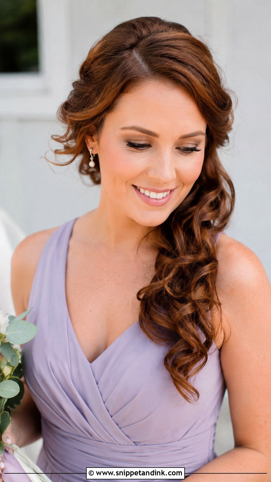 Mid Length Bridesmaid Hair Side Swept - Snippet and Ink - 20 Mid Length Bridesmaid Hair Ideas