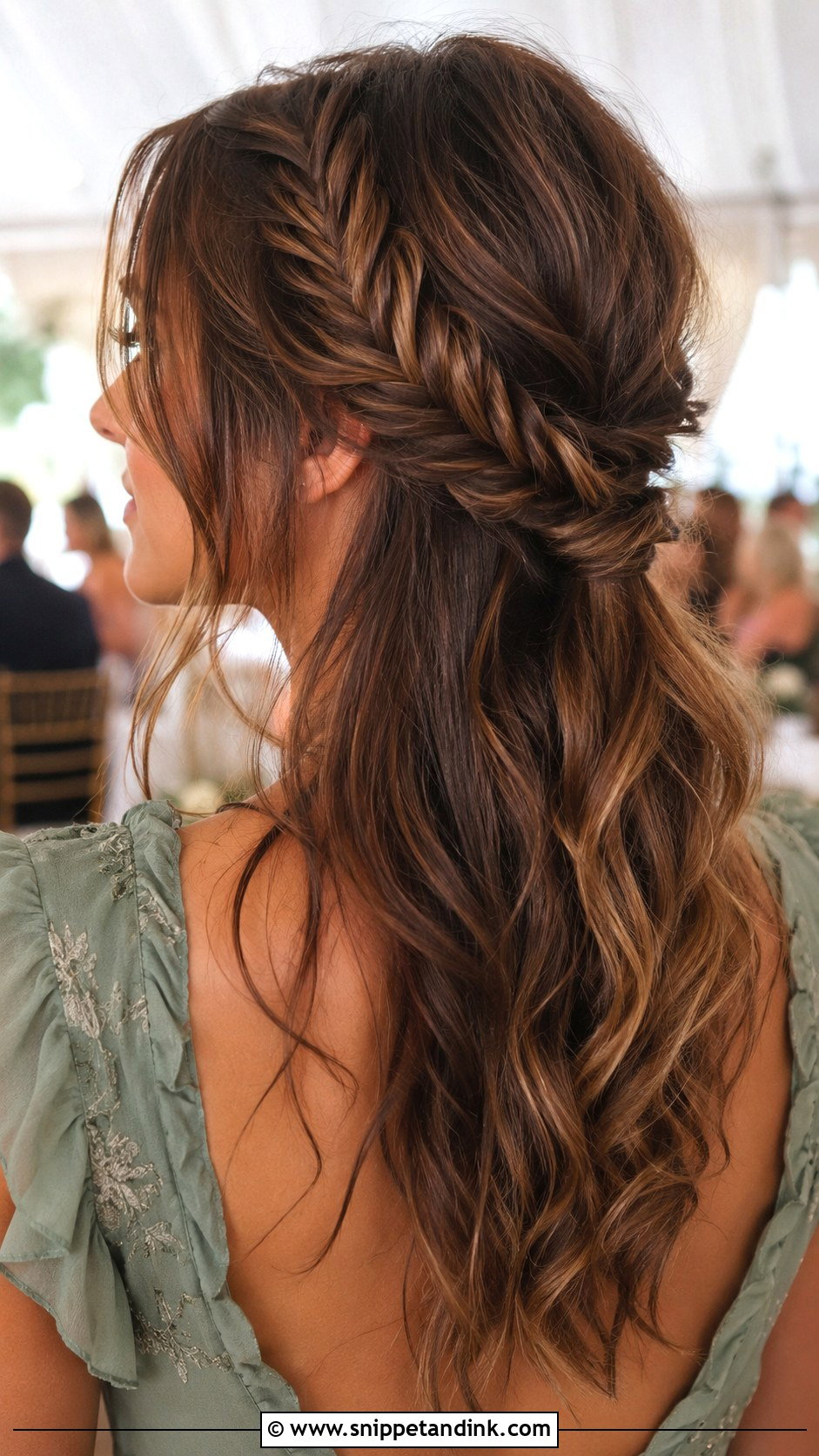 Mid Length Fishtail Braid Wedding Guest Hair - Snippet and Ink - 15 Wedding Guest Hair Mid Length Ideas