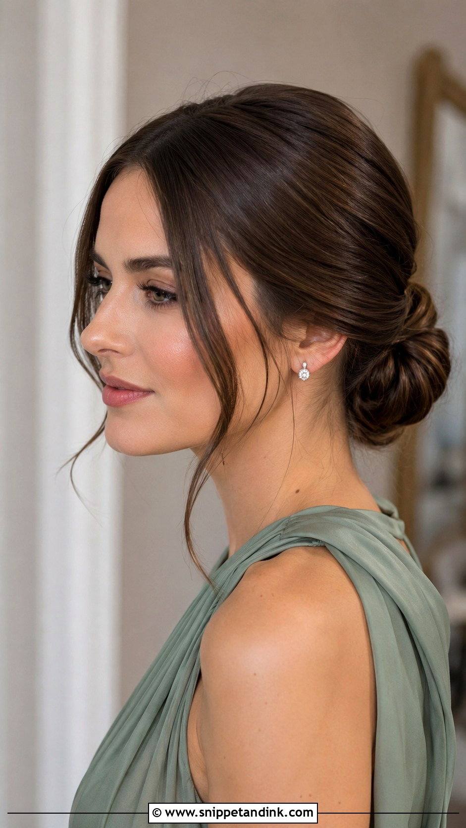 Mid Length Low Bun Wedding Guest Hair - Snippet and Ink - 15 Wedding Guest Hair Mid Length Ideas