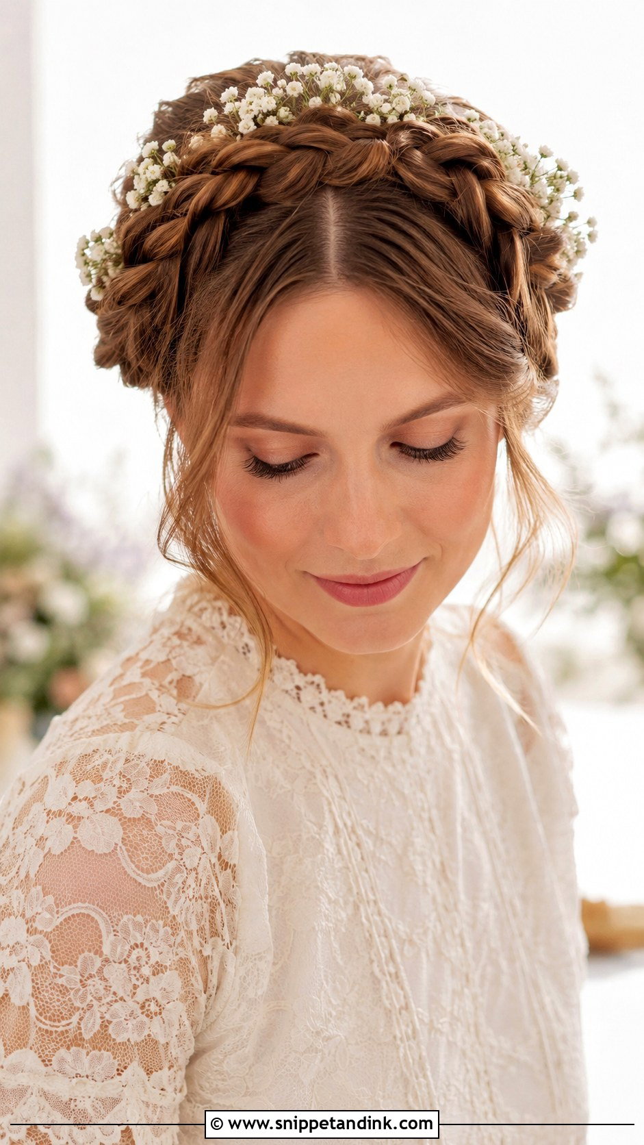 Middle Part Beachy Waves Wedding Hair - Snippet and Ink - 20 Middle Part Bridal Hair Ideas
